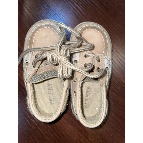 Beige Baby Boy Sperry‎ Leather Shoes 4M - Picture 1 of 7